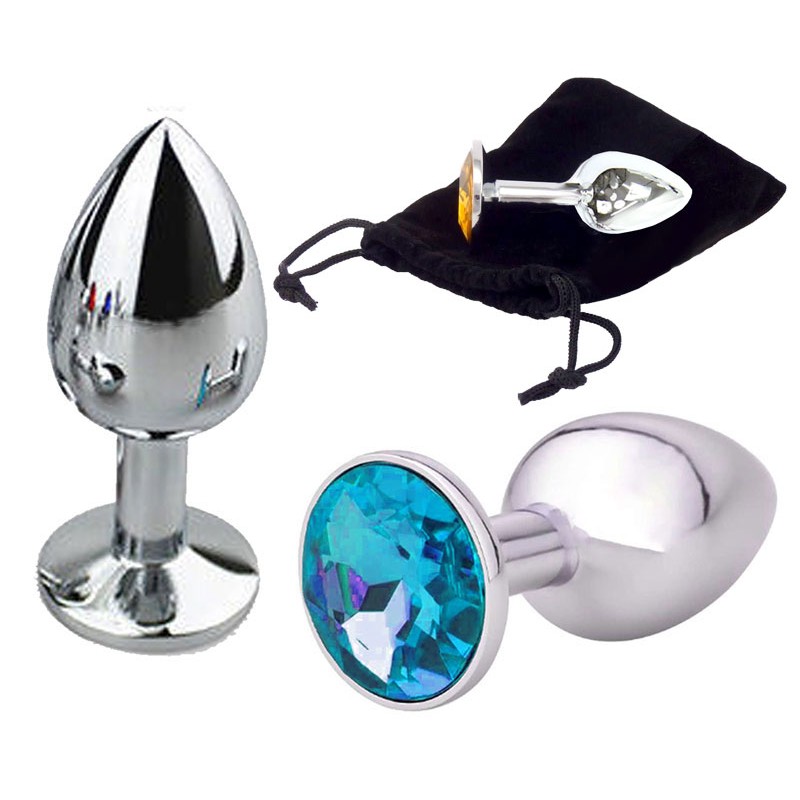 Adora Silver Jewel Princess Butt Plug - Light Blue - Large